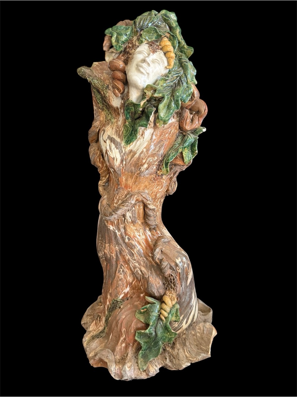 Antique Handmade Tree Spirit Ceramic Sculpture from Witch’s Estate Sale